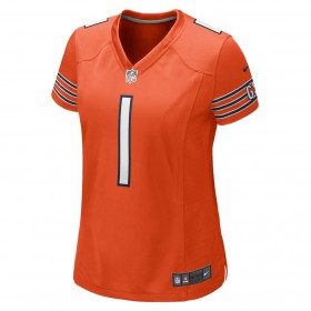 Chicago Bears Tröjor Justin Fields 1 Nike Orange 2021 NFL Draft - Dame